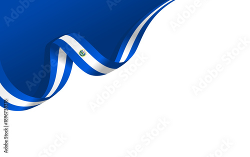 wavy ribbon of el salvador flag ornament