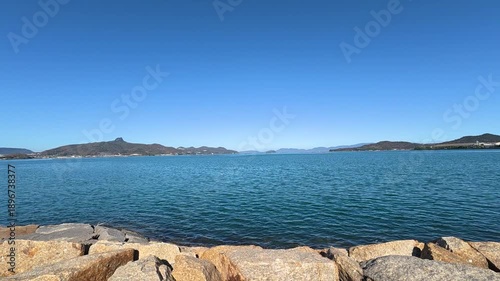 The Seto Inland Sea north of the Sanuki City Hall in Sanuki City, Kagawa Prefecture, Japan