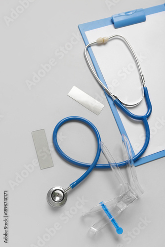 Clipboard with stethoscope ...