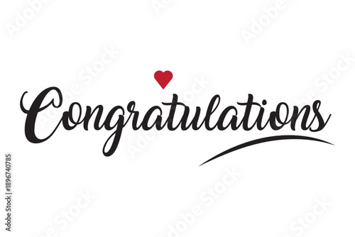 Congratulation text design. Congratulations hand drawn lettering for wishing card design. Calligraphy text design. vector illustration..