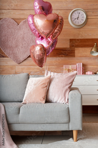 Interior of festive living ...