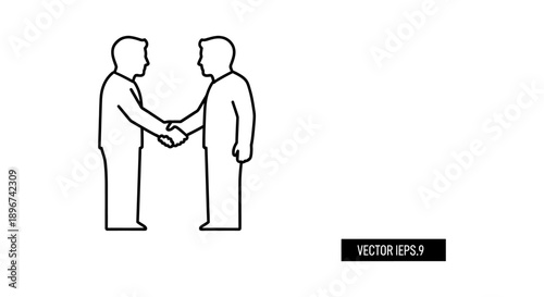 two business partners shaking hands symbolizing successful agreement and partnership ideal for corporate presentations and collaboration concepts.