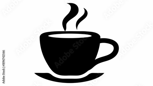 Hot cup of coffee with rising steam