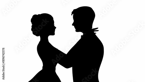 Romantic couple embracing in tender moment together