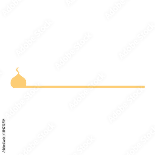Mosque line divider ornament. Islamic ramadan decoration design element. Vector illustration.