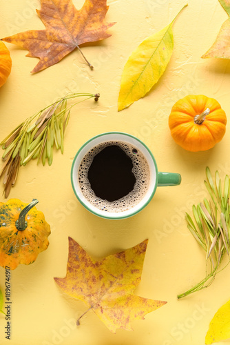 Composition with cup of aro...