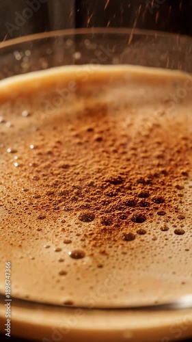 Coffee crema foam macro texture background