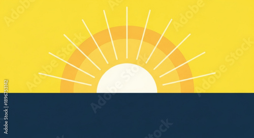 Vibrant sunrise over the ocean with yellow and orange hues symbolizing a new beginning