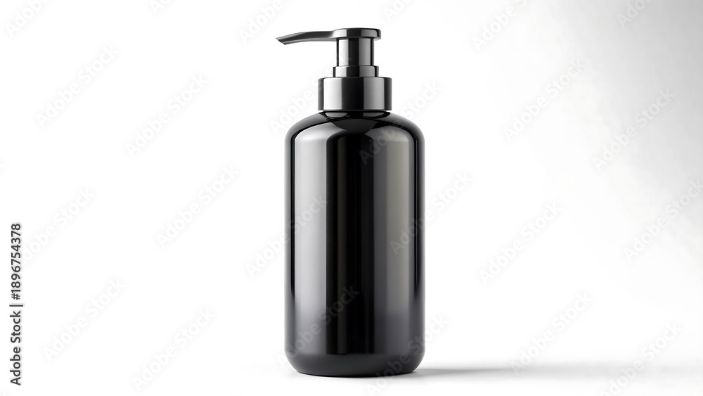 Obraz premium black pump bottle mockup versatile cosmetic skincare product isolated on top background