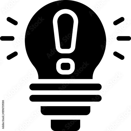 idea glyph icon. Strong and solid vector icon for websites, mobile interfaces, presentations, and visual branding. High quality and easy to edit.