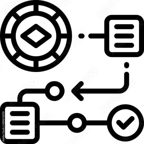 distributed line icon. Clean and minimalist vector icon for websites, mobile apps, presentations, and logos. Fully scalable and customizable for any project.