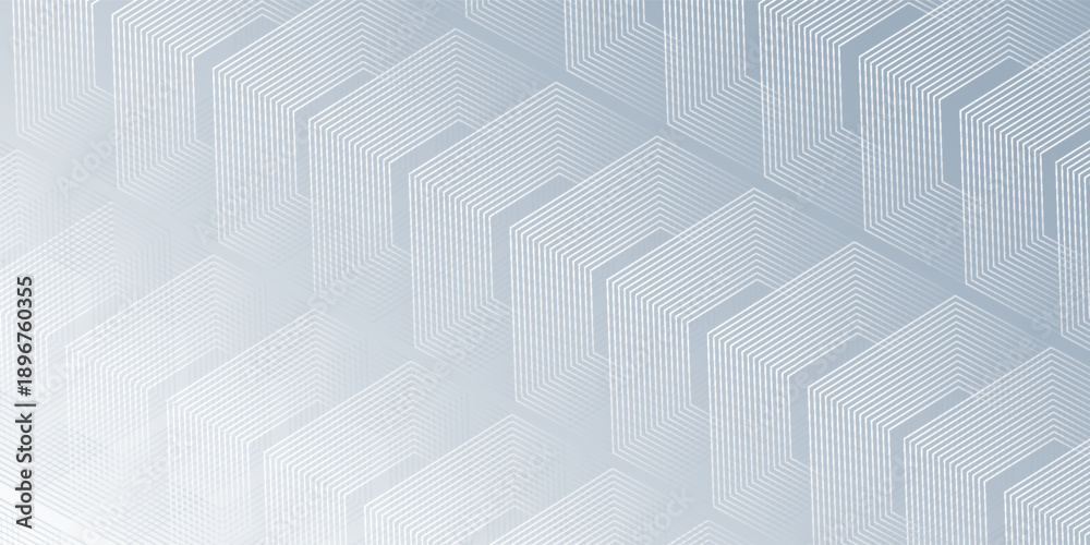 Fototapeta premium Abstract gray background with white dynamic wavy hexagon texture. modern eps 10.