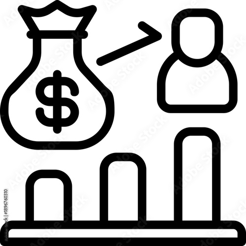 profit line icon. Clean and minimalist vector icon for websites, mobile apps, presentations, and logos. Fully scalable and customizable for any project.