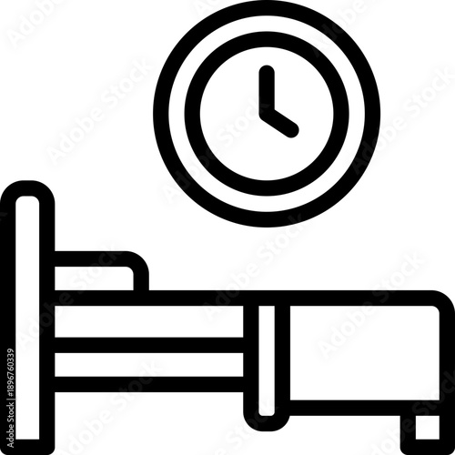 bedtime line icon. Clean and minimalist vector icon for websites, mobile apps, presentations, and logos. Fully scalable and customizable for any project.