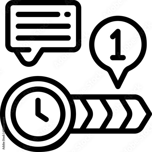 timeline line icon. Clean and minimalist vector icon for websites, mobile apps, presentations, and logos. Fully scalable and customizable for any project.