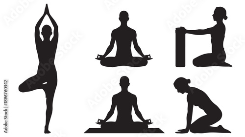 silhouette of a yoga pose