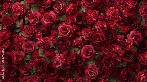 俯瞰で見た花｜縦にゆっくり流れる動画背景｜バラ