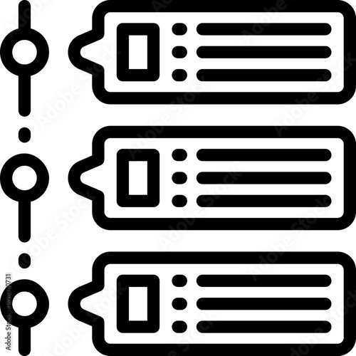 timeline line icon. Clean and minimalist vector icon for websites, mobile apps, presentations, and logos. Fully scalable and customizable for any project.