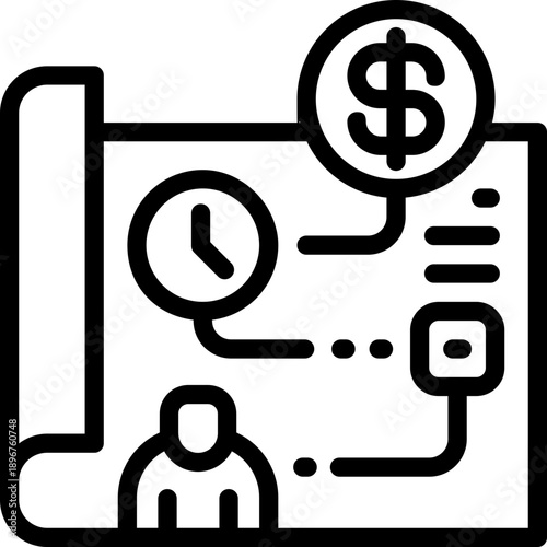 planning line icon. Clean and minimalist vector icon for websites, mobile apps, presentations, and logos. Fully scalable and customizable for any project.