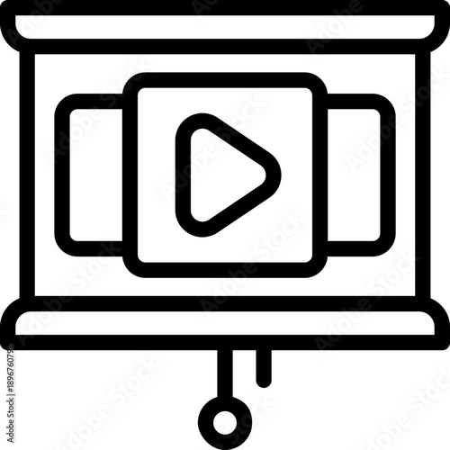 slideshow line icon. Clean and minimalist vector icon for websites, mobile apps, presentations, and logos. Fully scalable and customizable for any project.