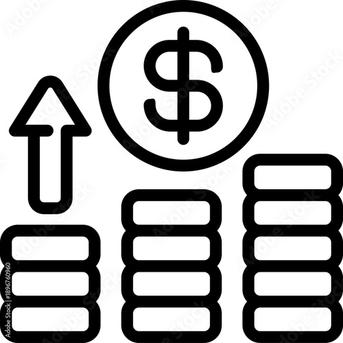 investment line icon. Clean and minimalist vector icon for websites, mobile apps, presentations, and logos. Fully scalable and customizable for any project.
