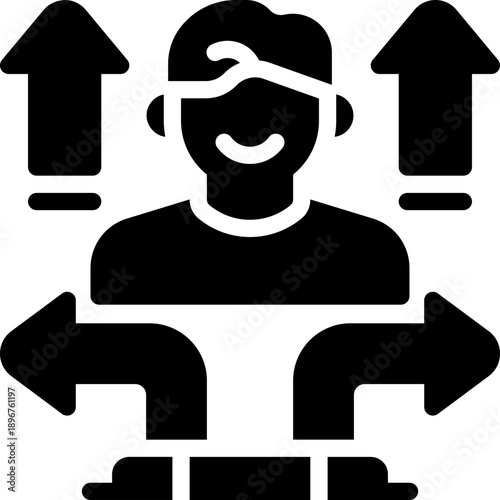 decision glyph icon. Strong and solid vector icon for websites, mobile interfaces, presentations, and visual branding. High quality and easy to edit.