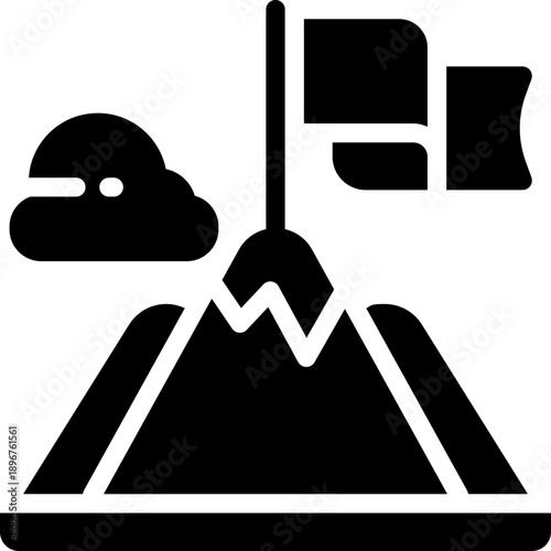 Success glyph icon. Strong and solid vector icon for websites, mobile interfaces, presentations, and visual branding. High quality and easy to edit.