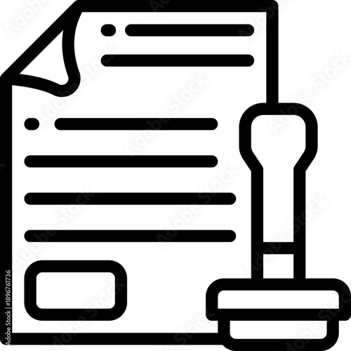 Legal document line icon. Clean and minimalist vector icon for websites, mobile apps, presentations, and logos. Fully scalable and customizable for any project.