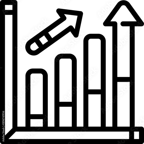 growth line icon. Clean and minimalist vector icon for websites, mobile apps, presentations, and logos. Fully scalable and customizable for any project.