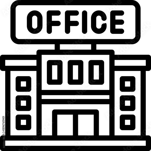 office line icon. Clean and minimalist vector icon for websites, mobile apps, presentations, and logos. Fully scalable and customizable for any project.