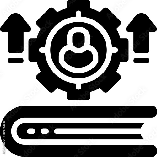 skill development glyph icon. Strong and solid vector icon for websites, mobile interfaces, presentations, and visual branding. High quality and easy to edit.