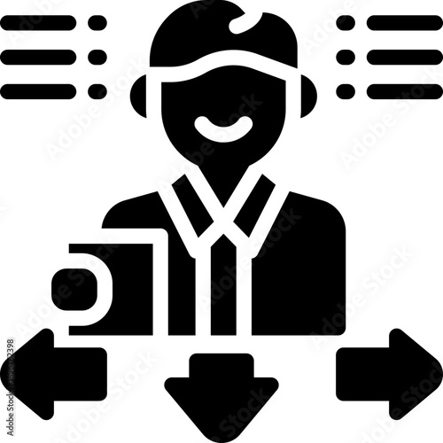 instruction glyph icon. Strong and solid vector icon for websites, mobile interfaces, presentations, and visual branding. High quality and easy to edit.