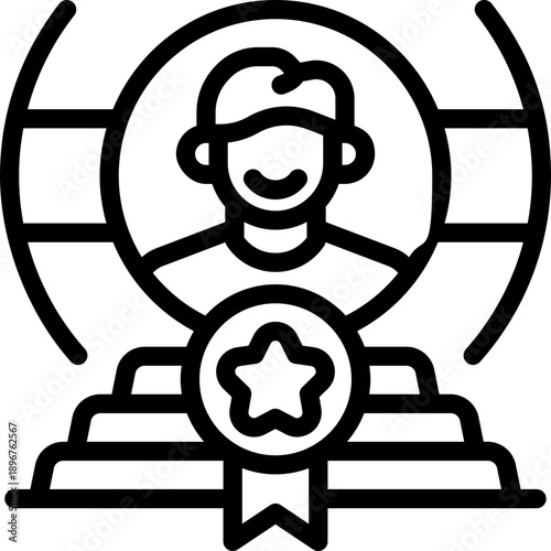 outstanding line icon. Clean and minimalist vector icon for websites, mobile apps, presentations, and logos. Fully scalable and customizable for any project.