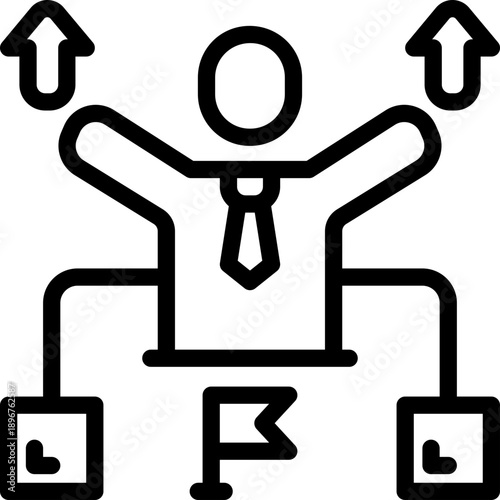 leadership line icon. Clean and minimalist vector icon for websites, mobile apps, presentations, and logos. Fully scalable and customizable for any project.