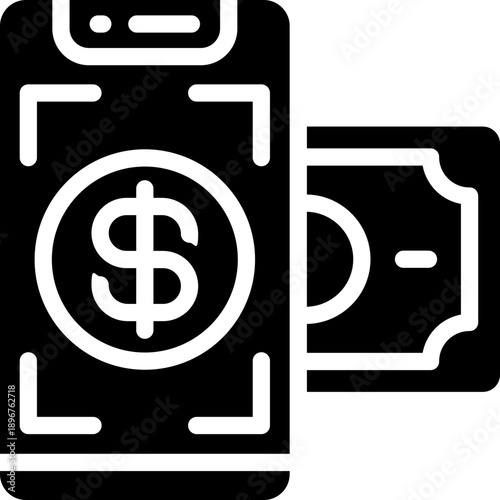 scan glyph icon. Strong and solid vector icon for websites, mobile interfaces, presentations, and visual branding. High quality and easy to edit.