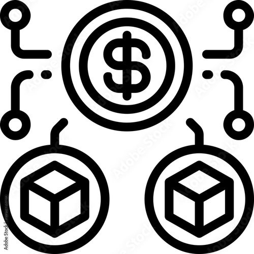 diversification line icon. Clean and minimalist vector icon for websites, mobile apps, presentations, and logos. Fully scalable and customizable for any project.