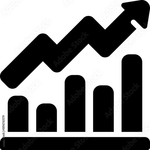 trend line glyph icon. Strong and solid vector icon for websites, mobile interfaces, presentations, and visual branding. High quality and easy to edit.