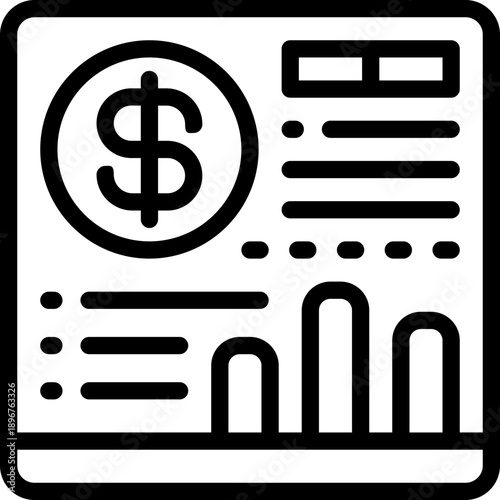 statistic line icon. Clean and minimalist vector icon for websites, mobile apps, presentations, and logos. Fully scalable and customizable for any project.