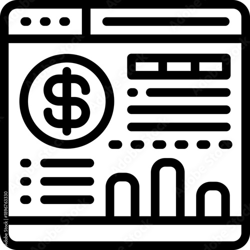 dashboard line icon. Clean and minimalist vector icon for websites, mobile apps, presentations, and logos. Fully scalable and customizable for any project.