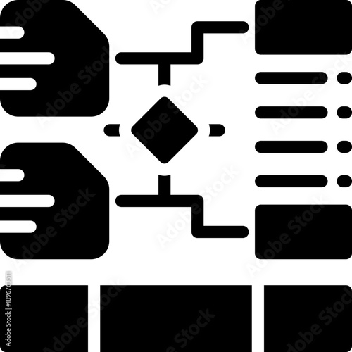 algorithm glyph icon. Strong and solid vector icon for websites, mobile interfaces, presentations, and visual branding. High quality and easy to edit.