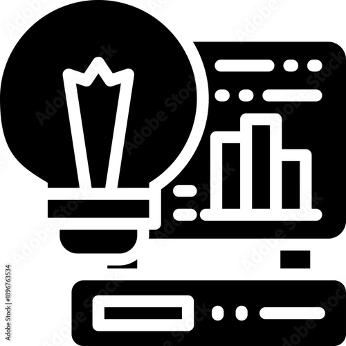 idea glyph icon. Strong and solid vector icon for websites, mobile interfaces, presentations, and visual branding. High quality and easy to edit.