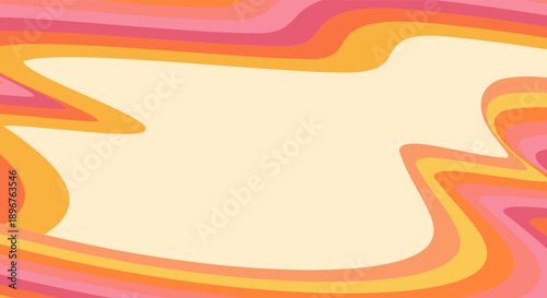 Retro wavy abstract background with warm pastel colors and copy space