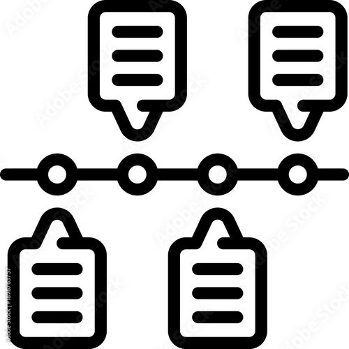 timeline line icon. Clean and minimalist vector icon for websites, mobile apps, presentations, and logos. Fully scalable and customizable for any project.