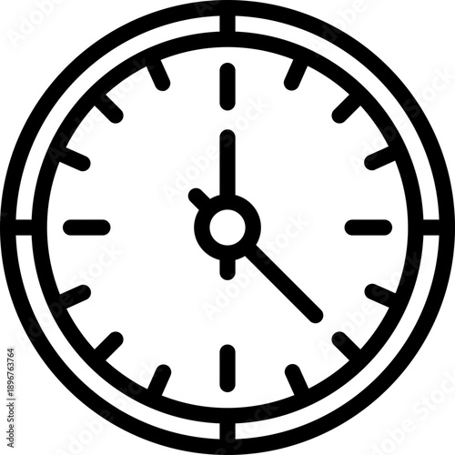 clock line icon. Clean and minimalist vector icon for websites, mobile apps, presentations, and logos. Fully scalable and customizable for any project.