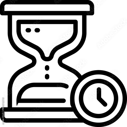 hourglass line icon. Clean and minimalist vector icon for websites, mobile apps, presentations, and logos. Fully scalable and customizable for any project.