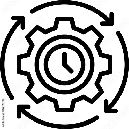 cycle time line icon. Clean and minimalist vector icon for websites, mobile apps, presentations, and logos. Fully scalable and customizable for any project.