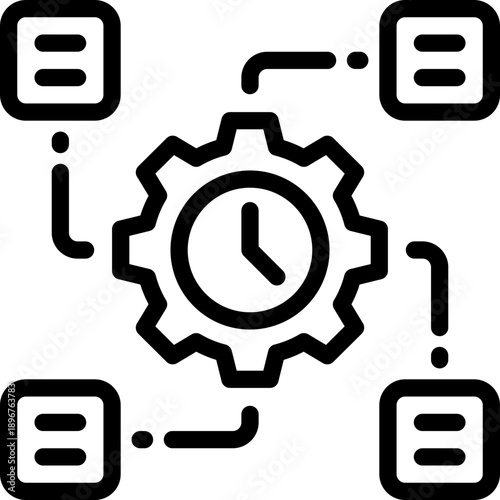 time management line icon. Clean and minimalist vector icon for websites, mobile apps, presentations, and logos. Fully scalable and customizable for any project.