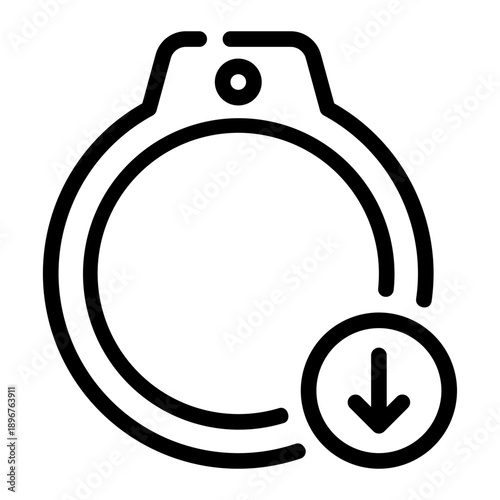 down arrow line icon