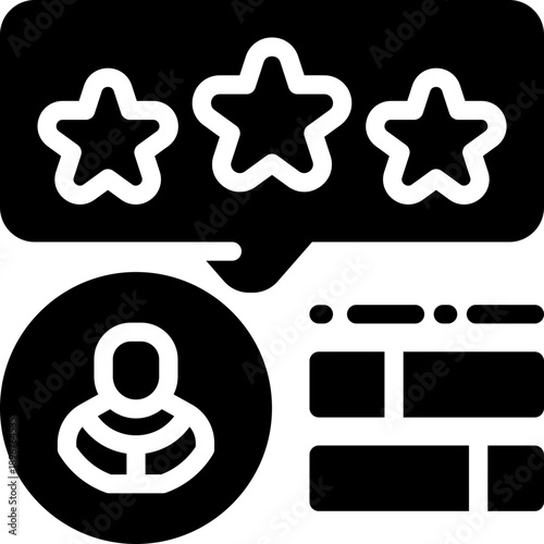 review glyph icon. Strong and solid vector icon for websites, mobile interfaces, presentations, and visual branding. High quality and easy to edit.