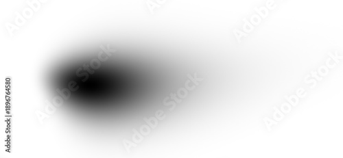 Realistic drop shadow effect. Floating effect for product mock-up. Abstract black blur effect resembling a comet or a smoke trail on a Transparent PNG background
